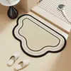 Alfombra de Piso para Baño, Alfombra Absorbente de Barro Diatómico para Baño, Felpudo para Puerta de Baño, Alfombra Antideslizante para Lavado de Manos en Baño/Inodoro