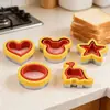 Molde Cortador de Sándwiches de Acero Inoxidable para Niños Molde para Comida Complementaria para Almuerzo Molde Sellador de Bordes para Pan Tostado Forma de Dinosaurio Corazón Estrella