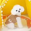 Ropa para Gatos y Perros Mascotas para Bichón, Teddy, Yorkshire Terrier, Chaleco de Polar Otoño e Invierno, 23 Chaleco de Polar Rayado