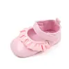 Zapatos de Princesa de Encaje de Moda Color Sólido Zapatos para Bebé de Mujer 0-1 Año Suela Suave Piel de PU Zapatos para Niños Pequeños Velcro BHX3106