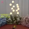 Ceremonia de Boda Accesorios de Boda Color Dorado Plateado Electrochapado Fruta de la Felicidad Luminosa Árbol de Manzana Guía de Camino Luces de Fondo Alimentadas por Batería