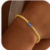 Amazon Comercio Exterior Pulsera de Piedra de Nacimiento de Diciembre Incrustada con Circonita Joyería Sencilla y Elegante con Cuentas Redondas Doradas para Mujer 2025