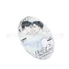 Insignia Ovalada Personalizada con Acabado Plateado Cepillado, Insignia Periférica de Anime Amor y Espacio Profundo, Hecha a Medida