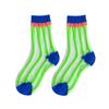 Z178 Calcetines Infantiles al por Mayor Verano Finos Rayas con Letras Medias para Bebé Algodón Transpirables Calcetines de Malla para Niños y Niñas