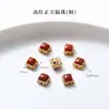 Alta Retención de Color Chapado en Cobre 24K Oro Real Accesorios de Ágata Roja Piezas para Joyería DIY Calabaza de Loto Productos Semi-Terminados Venta Directa de Fábrica