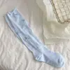 Calcetines JK Lolita con lazo estilo ballet, calcetines blancos altos hasta la pantorrilla para mujer, calcetines con volantes puros e inocentes, calcetines de verano sin costuras