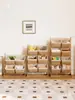 Estantería de Almacenamiento de Madera Maciza Gabinete de Almacenamiento para Snacks Estantería para Almacenamiento de Artículos Varios para Dormitorio Sala de Estar Estantería de Exhibición de Piso de Múltiples Capas