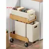 Prateleira de cozinha multi-camadas móvel com cestos para frutas e vegetais, prateleira de chão, organizador para espaços estreitos, carrinho pequeno