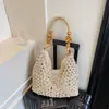 Bolsas de Palha Trançada da Moda para Mulheres Verão 2026 Bolsa de Ombro para Viagem Bolsa Tote Chapéu de Palha Bolsa de Mão Trançada Feita à Mão