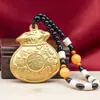 Bolsa de Moedas de Latão Peça com Alça Giratória Bolsa Sólida de Riqueza e Fortuna Atrair Riqueza e Tesouro Bolsa da Fortuna Bolsa de Moedas Reunir Riqueza Ornamento de Artesanato em Cobre