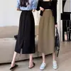 Moda Otoño 2026 Elegante Falda de Línea A de Moda para Mujer, de Cintura Alta, Adelgazante, con Abertura, de Largo Medio, Falda Exterior, Moderna
