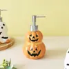 Dispensador de Loção Cerâmico em Formato de Abóbora Fantasma de Halloween Garrafa Dispensadora de Sabão Garrafa de Álcool em Gel Cerâmica Garrafa de Refil para Gel de Banho
