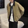 Chaqueta de solapa color block estilo granja para hombre, colección otoño 2026, corte holgado de moda, diseño de dos piezas falso, manga larga, prenda exterior elegante y casual