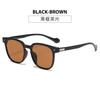 Gafas de Sol Poligonales Estilo Coreano con Marco Negro para Mujer, Protector Solar Anti-UV, Fotografía Callejera, Tendencia en Gafas de Sol de Gama Alta