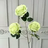 Flores Artificiales de Rosa en Capas de 3 Cabezas con un Toque de Alta Gama para Decoración del Hogar, Adornos de Flores Falsas, Accesorios para Fotografía y Flores Artificiales de Exportación