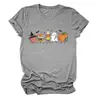 Amazon Wish site independente moda casual feminina maçã livro lápis fantasma abóbora gola redonda manga curta camiseta
