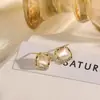 Pendientes de Perla con Forma de Rombo, Piedra Ojo de Gato, Azucarero, Estilo de Lujo Ligero y de Gama Alta, Pendientes Únicos para Mujer en Otoño e Invierno