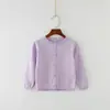 Novedad Estilo Ins Suéter de Primavera y Otoño Color Caramelo Cárdigan Color Sólido Cárdigan Pequeño Ropa Exterior para Niños Suéter de Algodón