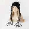 Gorro Rojo para Mujer, Estilo Étnico con Bordado, Gorro de Moda con Orejeras de Borlas, Engrosado para Abrigo, Gorro que Adelgaza el Rostro