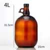 Botella de Vino Tinto de Vidrio Marrón a Prueba de Luz, Sellada, Gran Capacidad de 4000 ml, Botella de Vino Multi-Especificación de California