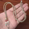 Colar Cordão Jinhaomai Pingente Cordão Dourado Jade Pingente Cordão de Joia Masculino e Feminino Cordão de Segurança com Puxador
