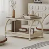 Ventana Saliente Mesa Pequeña Dormitorio Hogar Tatami Vidrio Mesa de Café Pequeña Celebridad de Internet Estilo Crema Balcón Mesa Baja de Ocio Mesa Kang