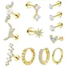 Cross-border Hot-selling Zircon Round Brincos Femininos Trendy Light Luxo High-end Sense Brincos Atacado Piercing Brincos