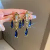 Brincos de Borla Gota d'Água Agulha de Prata, Brincos de Temperamento Nicho Estilo Étnico, Brincos Versáteis Elegantes de Luxo Leve