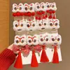 Horquilla de Borla Roja de Danza del León de Año Nuevo para Niñas y Niños, Accesorio Hanfu de Estilo Chino Tradicional, Adorno para el Cabello de Año Nuevo Estilo Chino