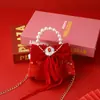 Bolsa Pequeña Roja de Año Nuevo Celebridad de Internet Bolso Cruzado de Princesa Pequeño Fragante Moda Estilo Extranjero Bolsa Linda de Niña Venta al por Mayor