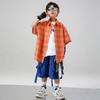 Vestido de Dança de Rua Infantil para Meninas Roupa de Dança Jazz para Meninos Hiphop Manga Curta Vestido Infantil de Hiphop para Apresentação