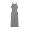 Falda Larga de Alta Gama con Textura y Figura Elegante que Cubre las Caderas para Mujer Verano 2025 Vestido Suspender con Tirantes Espagueti y Abertura Trasera