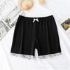 Pantalones cortos de seguridad anti-exposición para niñas, leggings para niños con borde ondulado, versátiles, elásticos, de color sólido, bóxer para bebés