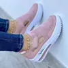 Zapatos Casuales de Gran Tamaño Transfronterizos para Mujer, Nuevos de Primavera y Verano, de Suela Plana, Tejido Volador Transpirable, Velcro, Malla Casual, Sitio Independiente