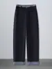 Pantalones Cigarrillo Personalizados para Mujer 2026 Nuevos de Tiro Alto Holgados con Caída Pierna Recta Patchwork Encaje Conjunto de Pantalones Versátiles Casuales