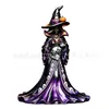 Nuevas decoraciones de Halloween transfronterizas: Adornos de madera de bruja gótica, decoraciones de mago vintage, accesorios de fantasía oscura