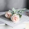 Flores artificiales flocadas 3 peonías extranjeras, herramientas avanzadas para fotografía de bodas, decoraciones para hoteles y hogares, flores
