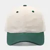 Gorra de Béisbol de Algodón Puro con Bloques de Color Estilo Coreano para Mujer, Visera Suave, Adelgazante del Rostro, Gorra de Pico Retro Japonesa Versátil para Parejas