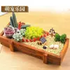 Caja de Madera Retro para Suculentas Adornos de Caja de Madera Maceta de Madera de Florero de Madera Maceta de Almacenamiento de Madera para Oficina Caja de Madera para Suculentas Venta al por Mayor