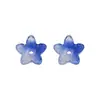 Cuentas de vidrio de color degradado con forma de flor de cinco pétalos, cuentas sueltas de flor de cuenco pequeño, aretes, pasadores para el cabello, arte de uñas, materiales para accesorios hechos a mano de estilo antiguo