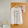 Blanco Ligeramente Transparente Delgado Estampado Digital Letras Estampado Animal Ropa con Protección Solar para Mujer, Hermoso Top Veraniego Transparente para Aire Acondicionado para Mujer