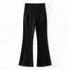 Pantalones de maternidad para primavera, largo cropped, pierna recta, con aberturas, pantalones talla grande para usar afuera, ropa profesional de verano, pantalones acampanados