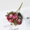 Ramos de Flores Artificiales de Borde Quemado Transfronterizos, Rosas de Borde Quemado, Decoración del Hogar, Decoración de Hotel, Flores Falsas, Venta al por Mayor desde Fabricante