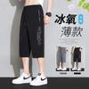Pantalones cortos de seda de hielo para hombre, pantalones cortos casuales finos de verano, pantalones cortos deportivos holgados de marca de moda de secado rápido para hombre