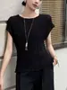 Camiseta con Textura de Pliegues Estilo Francés para Mujer, Nueva Moda Verano 2026, Suave y Casual, Adelgazante, Sensación de Alta Calidad, Top de Moda