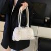 Bolsa de Bowling Portátil Estilo Coreano Cor Sólida Feminina Bolsa Almofada Retro Nova 2025 Feminina Bolsa de Ombro Ins Versátil