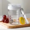 Copo de Vidro Transparente para Aveia com Tampa, Copo Selado para Café da Manhã, Pote Mason, Copo Grande para Salada Doméstico, Copo para Iogurte Atacado