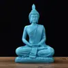 Artesanías Creativas Arenisca del Sudeste Asiático Buda Sentado Resina Dorado y Plateado Antiguo Escultura Esotérica Adornos Decorativos Regalos Estilo Zen