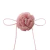 Original~Estilo Xiaoxiangfeng Malla Camelia Broche Lujo Accesible Elegante Versátil Cuello Collar Accesorios Collar de Encaje Cadena de Cintura Cuello