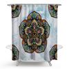 Cortina de chuveiro impermeável e à prova de mofo com estampa de poliéster, flor de mandala estilo nacional, espessa, original, transfronteiriça, fabricantes de cortinas de chuveiro